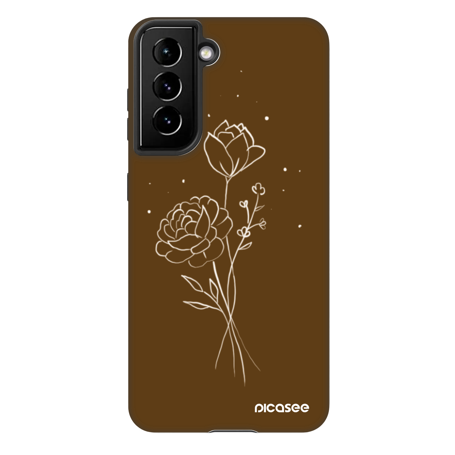 Picasee Fashion Case Samsung Galaxy S21 FE 5G - Brown flowers