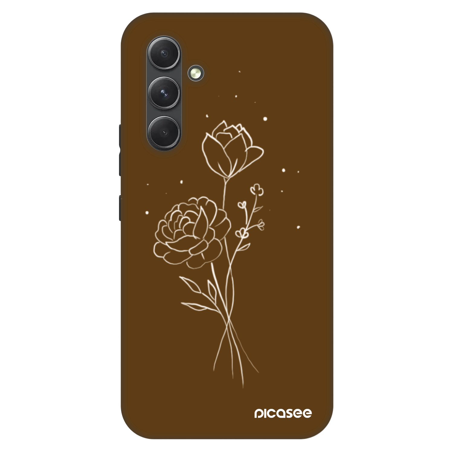 Picasee Fashion Case Samsung Galaxy A54 5G A546B - Brown flowers