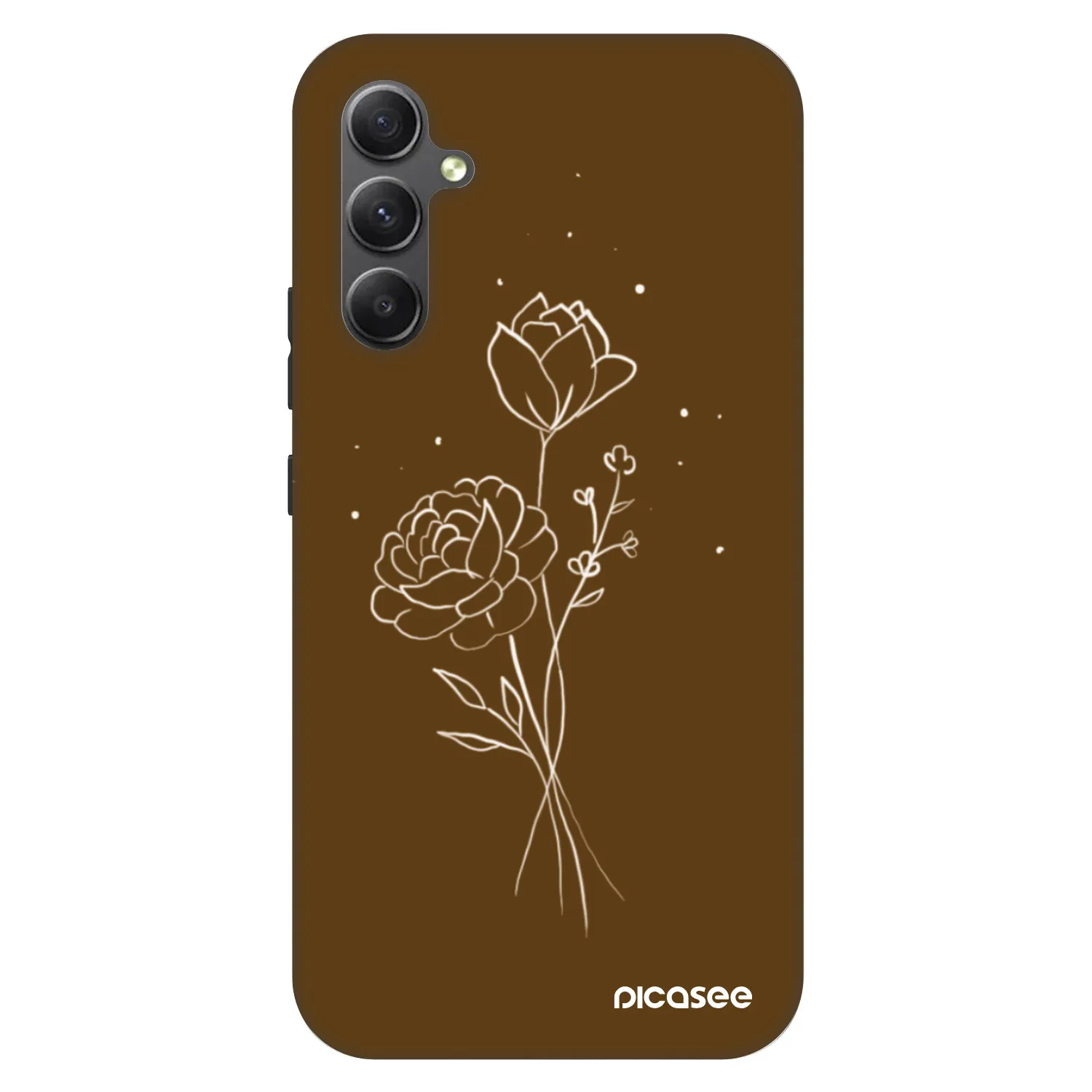 Picasee Fashion Case Samsung Galaxy A34 5G A346B - Brown flowers