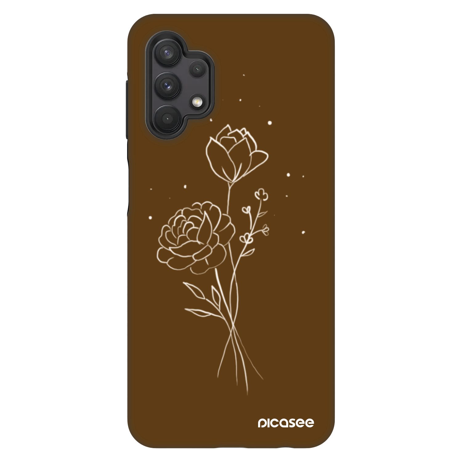 Picasee Fashion Case Samsung Galaxy A32 5G A326B - Brown flowers