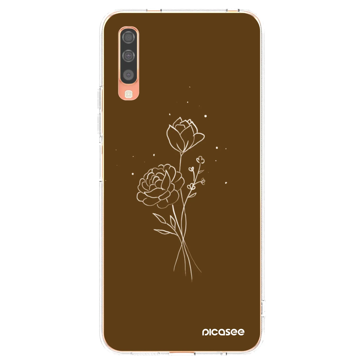 Picasee átlátszó szilikon tok az alábbi mobiltelefonokra Samsung Galaxy A70 A705F - Brown flowers