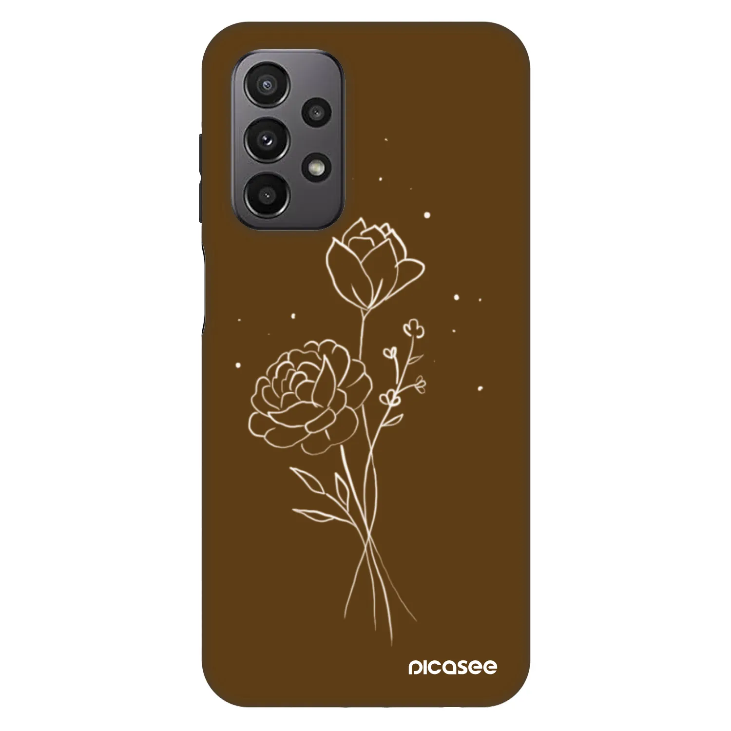 Picasee Fashion Case Samsung Galaxy A23 A236B 5G - Brown flowers