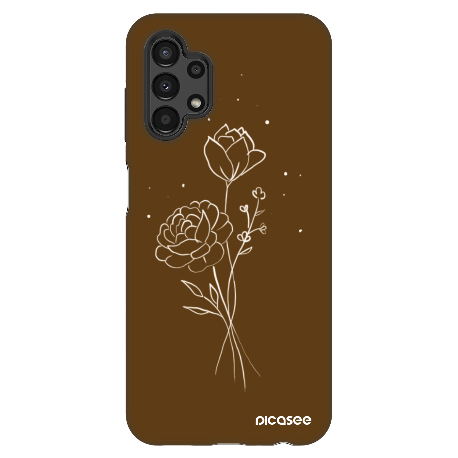 Picasee Fashion Case Samsung Galaxy A13 4G A135 - Brown flowers
