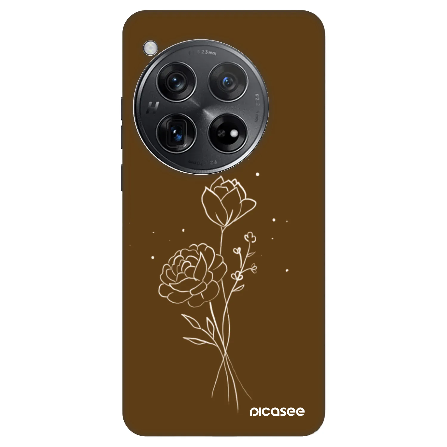 Picasee Fashion Case OnePlus 12 5G - Brown flowers