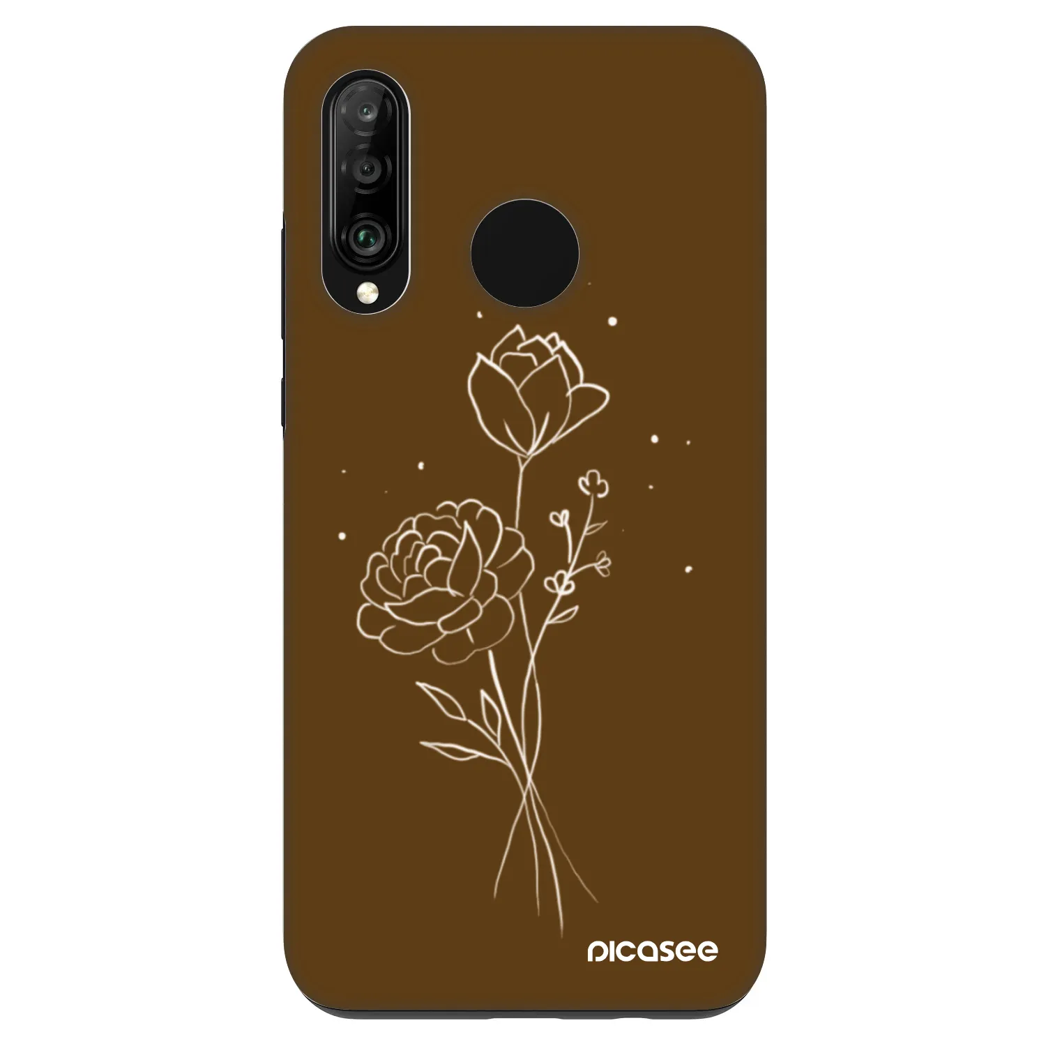 Picasee Fashion Case Huawei P30 Lite - Brown flowers