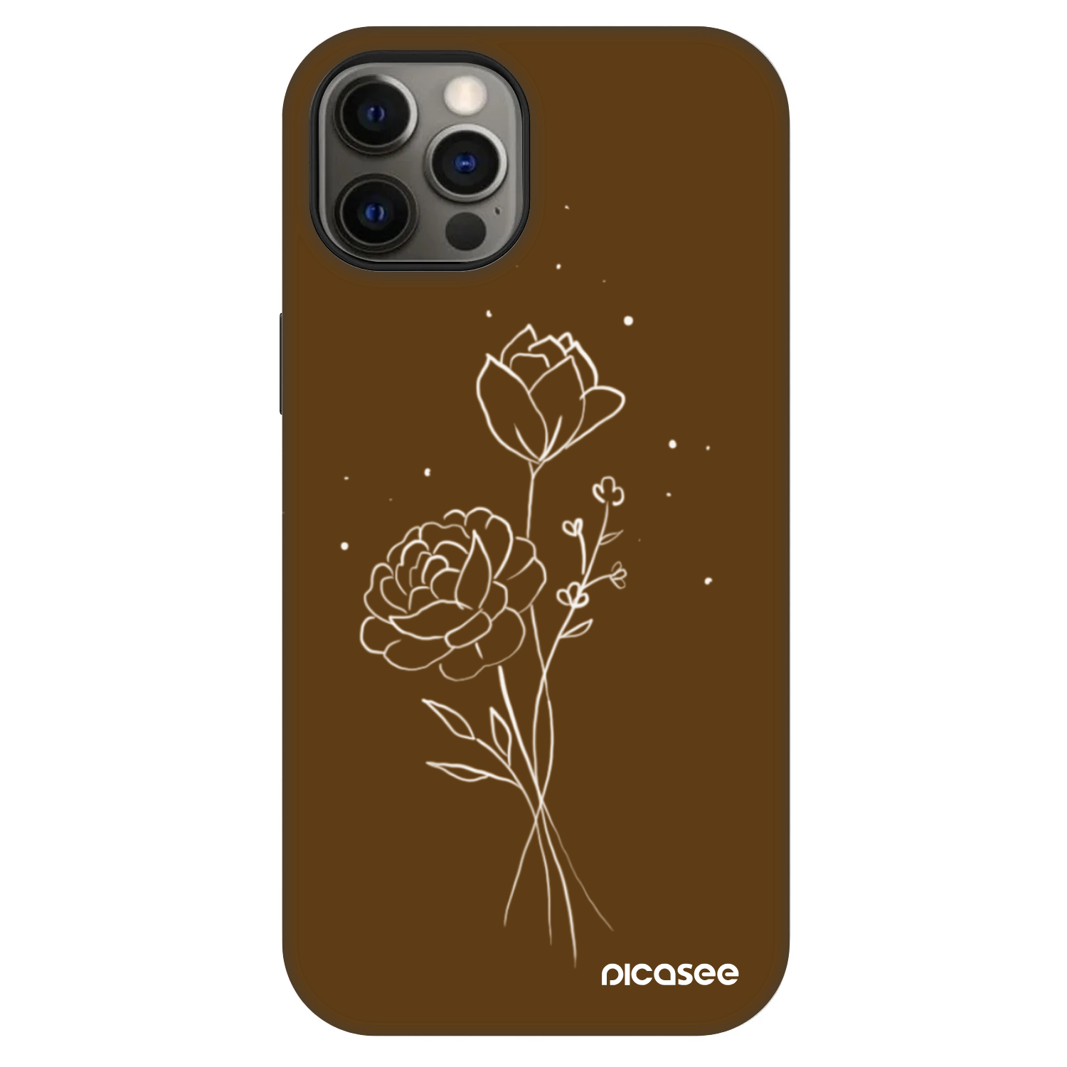 Picasee Fashion Case MagSafe Apple iPhone 12 - Brown flowers