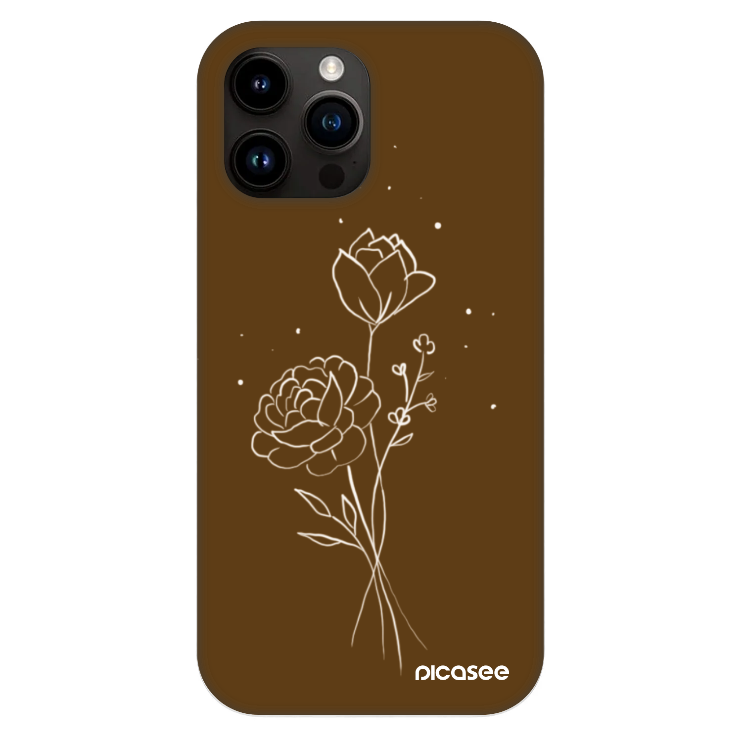 Picasee Fashion Case MagSafe Apple iPhone 13 Pro Max - Brown flowers