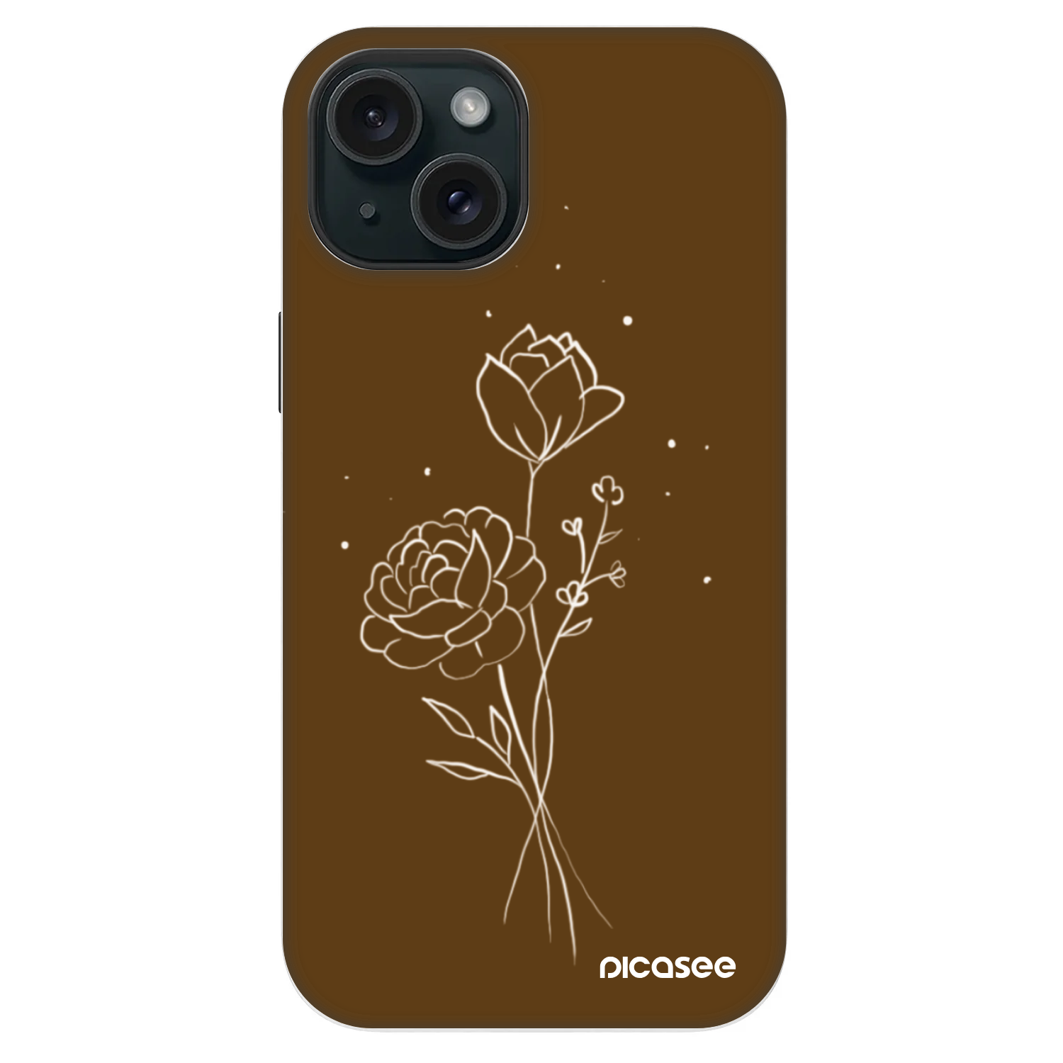 Picasee Fashion Case MagSafe Apple iPhone 14 - Brown flowers