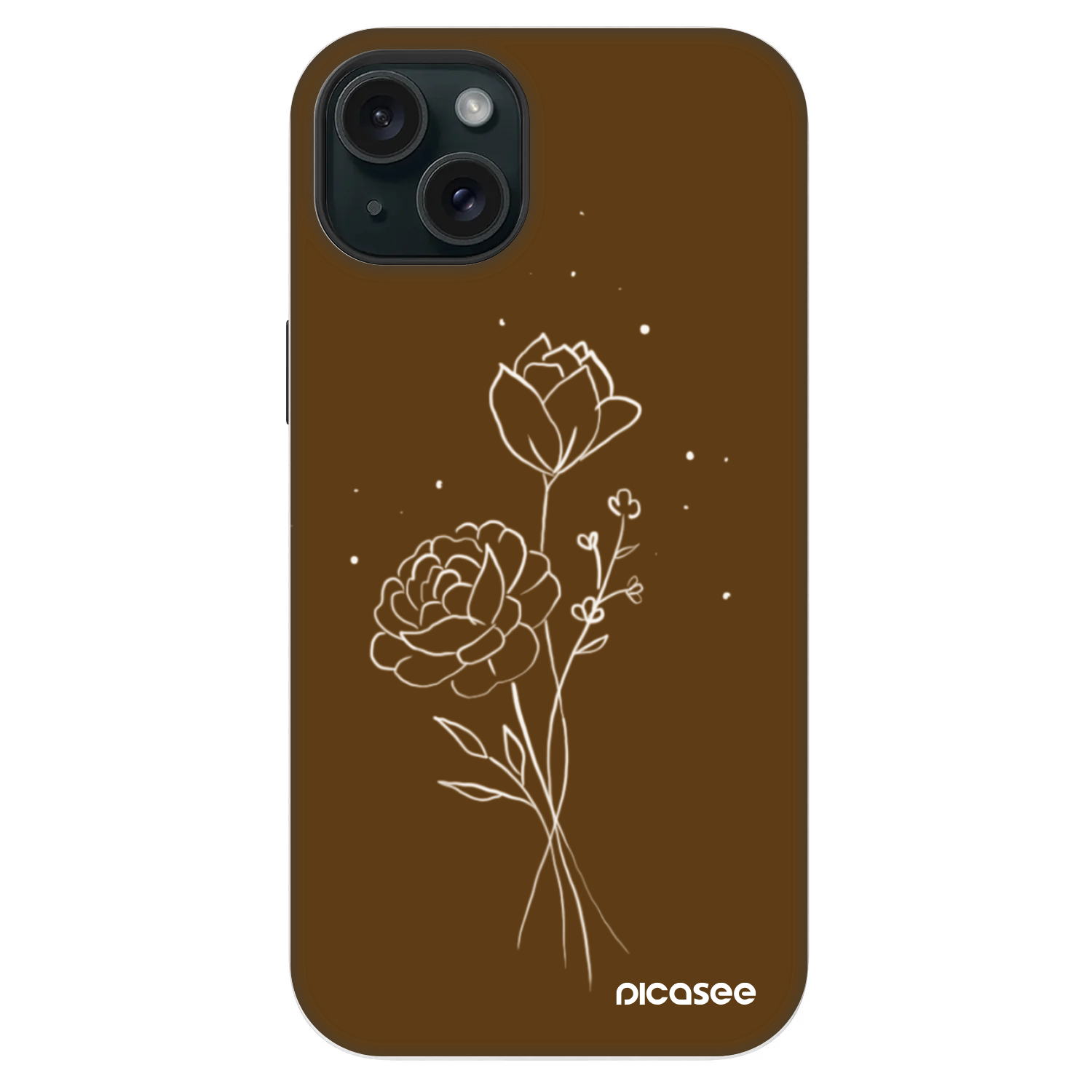 Picasee Fashion Case MagSafe Apple iPhone 14 Plus - Brown flowers