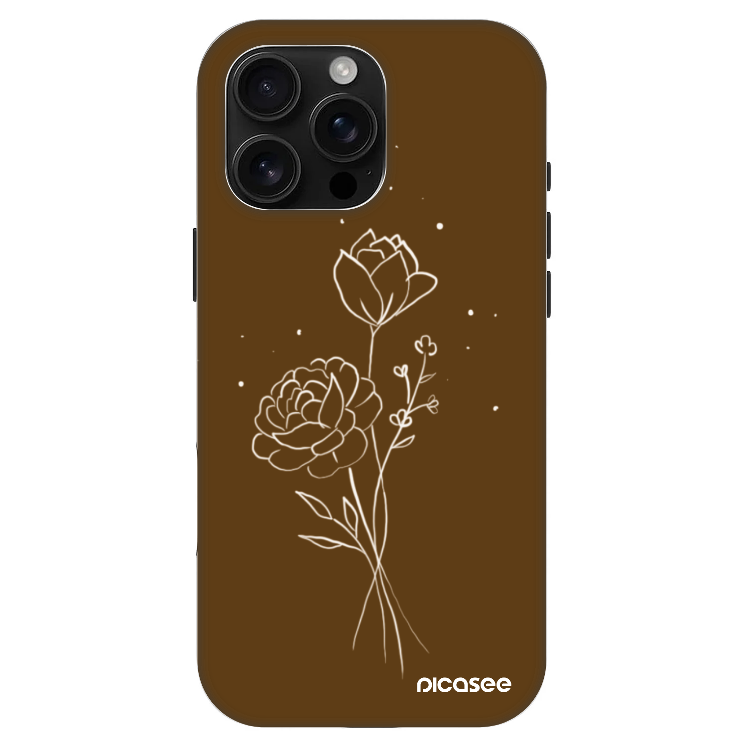 Picasee Fashion Case MagSafe Apple iPhone 16 Pro Max - Brown flowers
