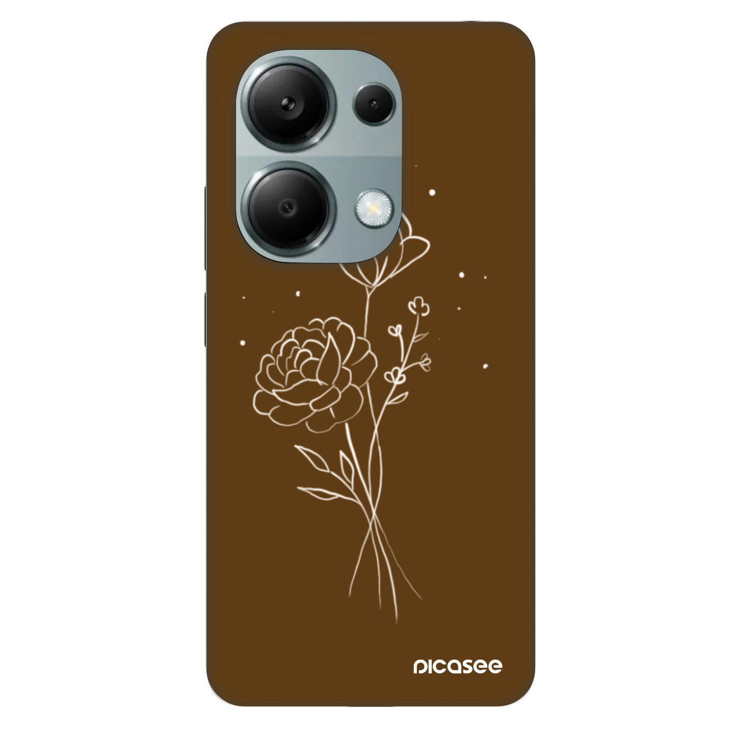 Picasee Fashion Case Xiaomi Redmi Note 13 Pro 4G - Brown flowers