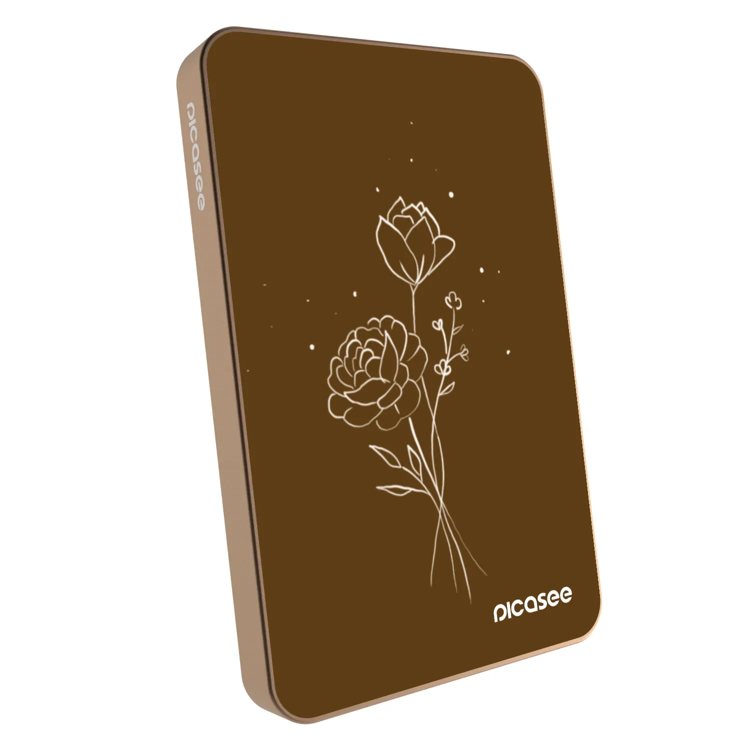 Picasee Powerbank MagSafe 5 000 mAh Aranysárga - Brown flowers
