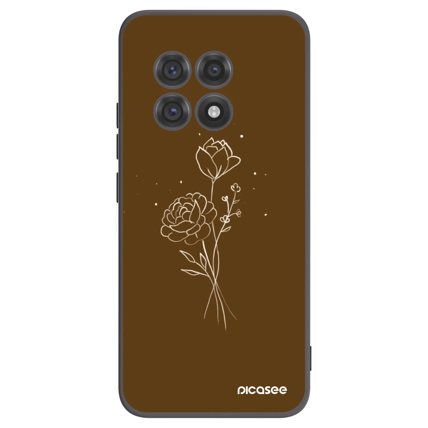 Picasee fekete szilikon tok az alábbi mobiltelefonokra OnePlus 13R 5G - Brown flowers