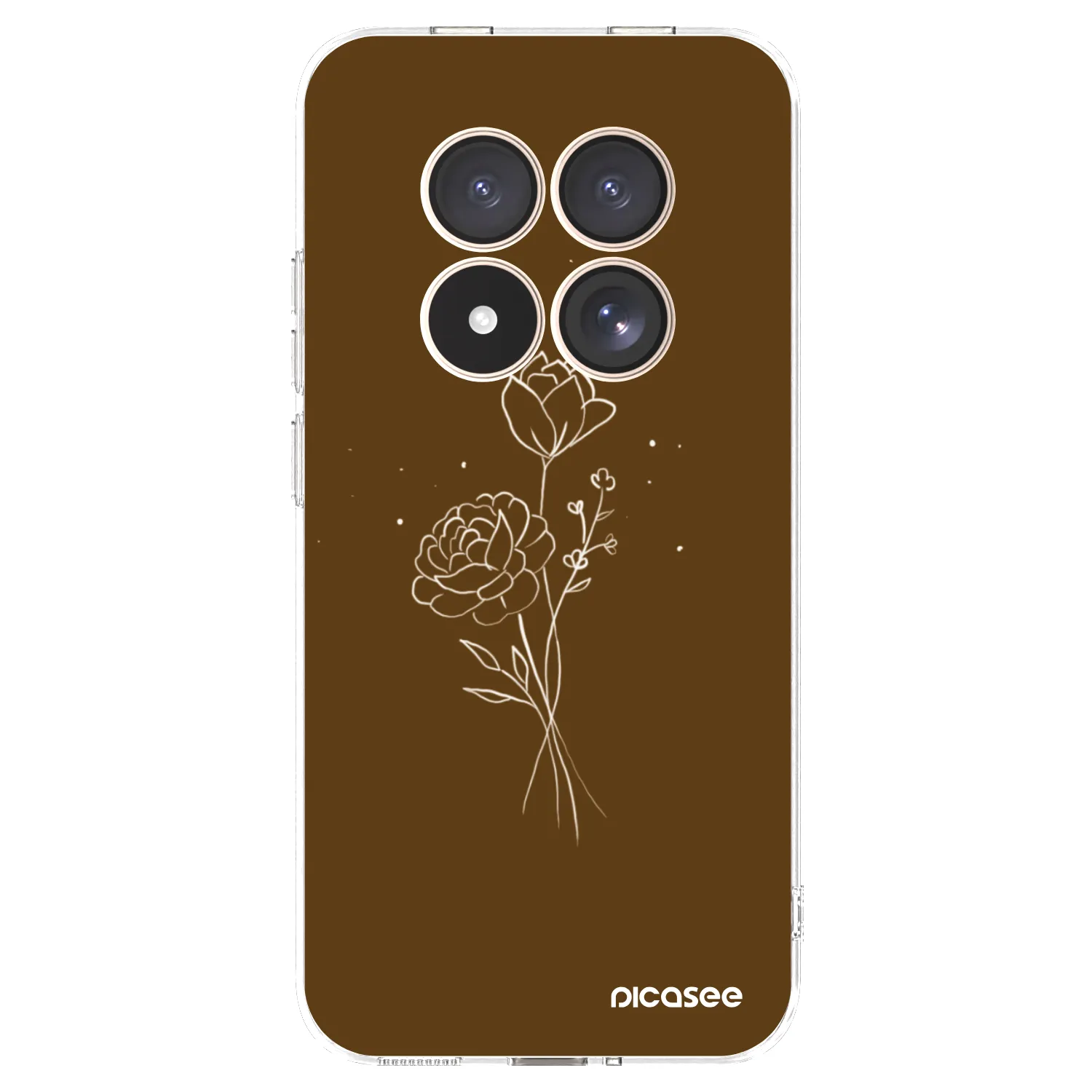 Picasee átlátszó szilikon tok az alábbi mobiltelefonokra Xiaomi Redmi Note 15 Pro 4G - Brown flowers
