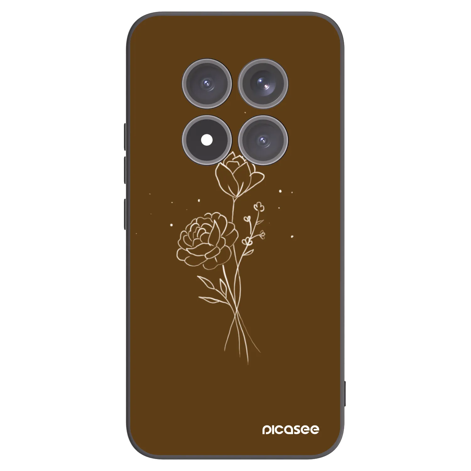 Picasee fekete szilikon tok az alábbi mobiltelefonokra Xiaomi Redmi Note 15 Pro+ - Brown flowers