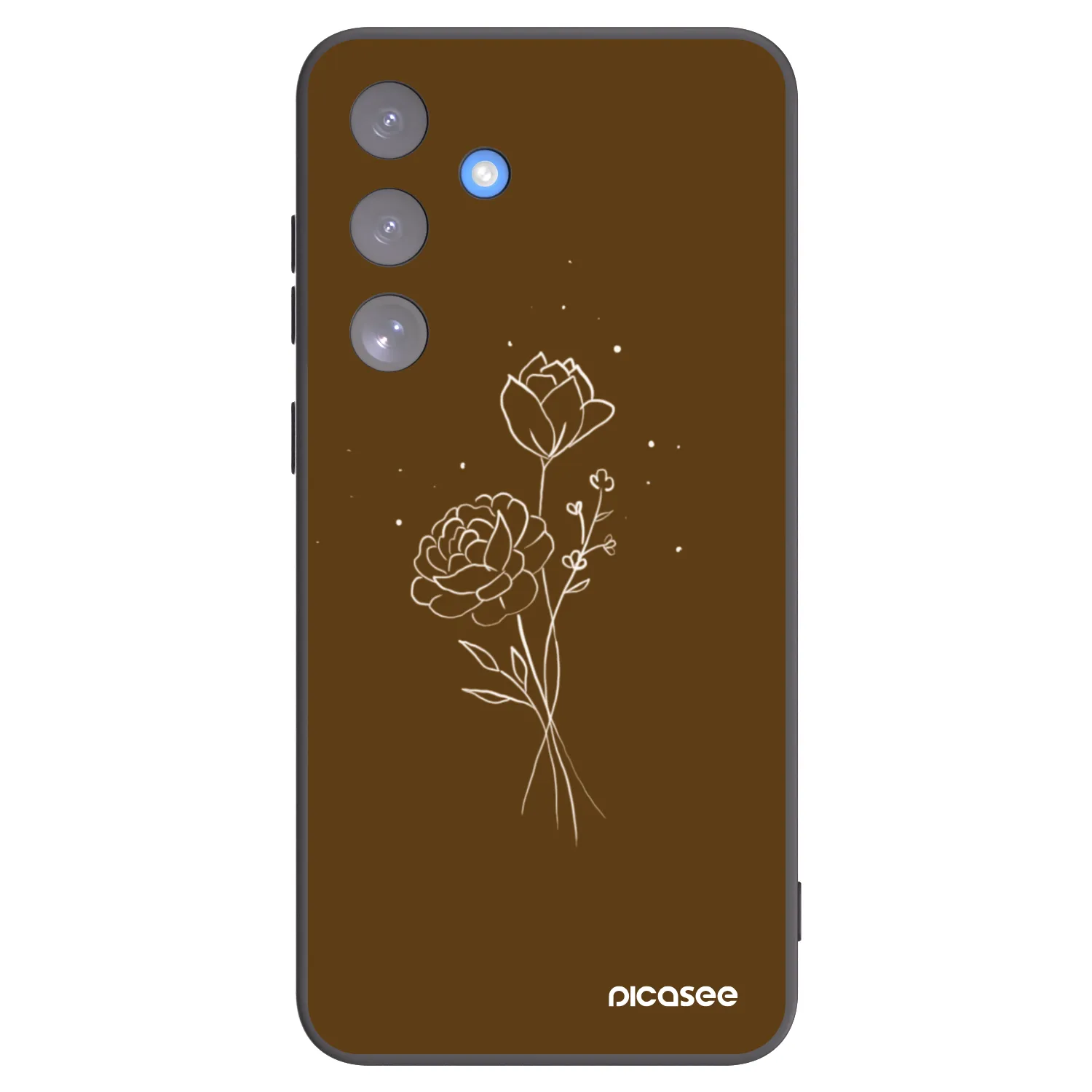 Picasee fekete szilikon tok az alábbi mobiltelefonokra Samsung Galaxy S25 FE 5G - Brown flowers