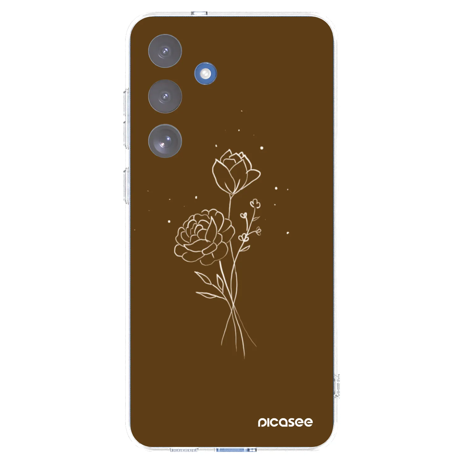 Picasee átlátszó szilikon tok az alábbi mobiltelefonokra Samsung Galaxy S25 FE 5G - Brown flowers