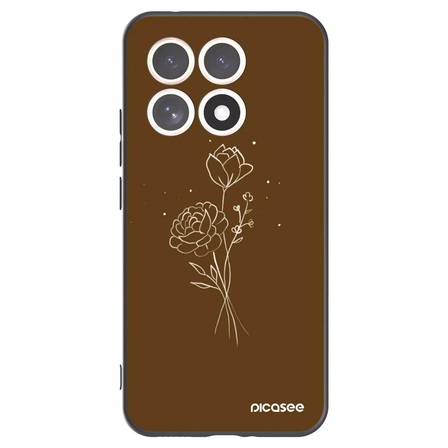 Picasee fekete szilikon tok az alábbi mobiltelefonokra Xiaomi 15T - Brown flowers