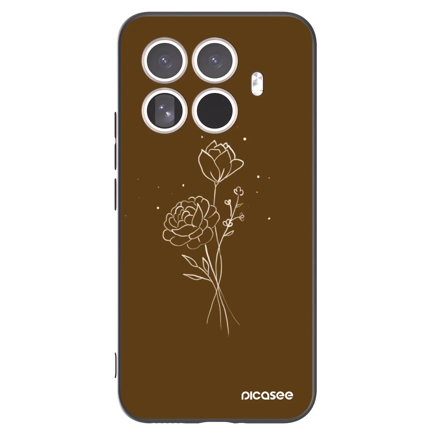 Picasee fekete szilikon tok az alábbi mobiltelefonokra Xiaomi 15T Pro - Brown flowers