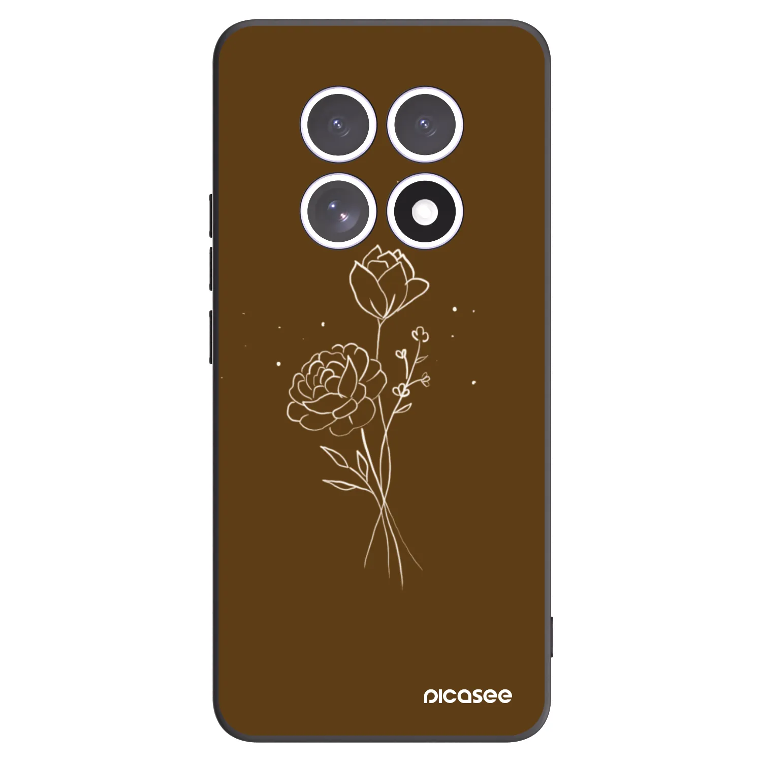 Picasee fekete szilikon tok az alábbi mobiltelefonokra Xiaomi Redmi Note 15 - Brown flowers
