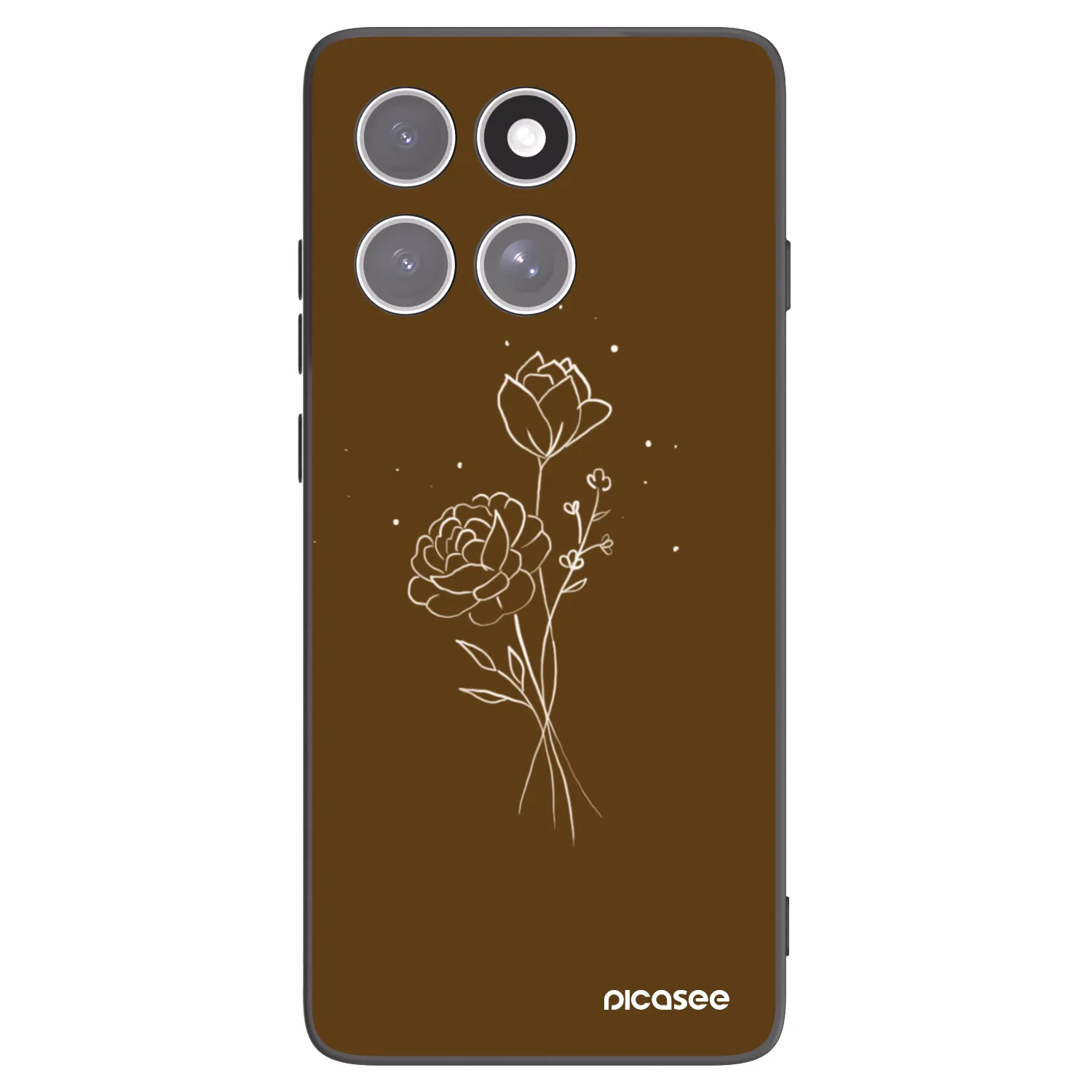 Picasee fekete szilikon tok az alábbi mobiltelefonokra Motorola Edge 60 Fusion - Brown flowers