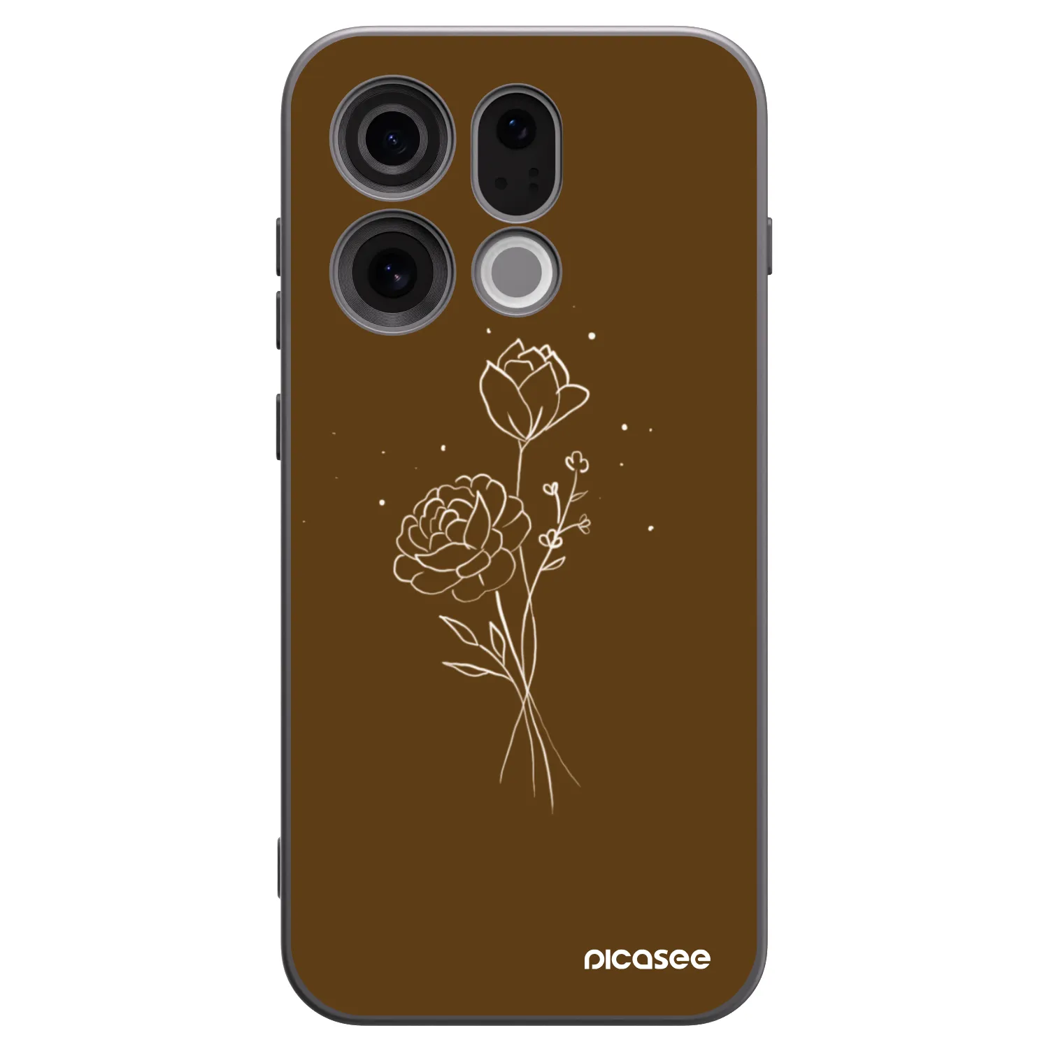 Picasee fekete szilikon tok az alábbi mobiltelefonokra OPPO Find X9 - Brown flowers