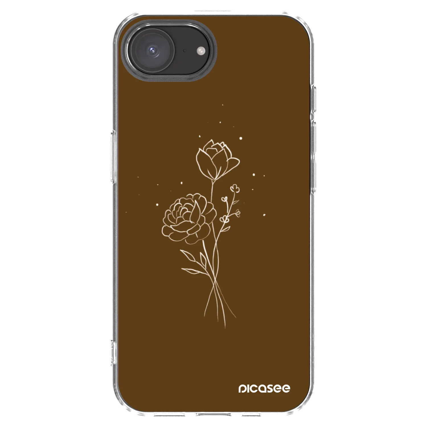Picasee átlátszó szilikon tok az alábbi mobiltelefonokra Apple iPhone 17e - Brown flowers