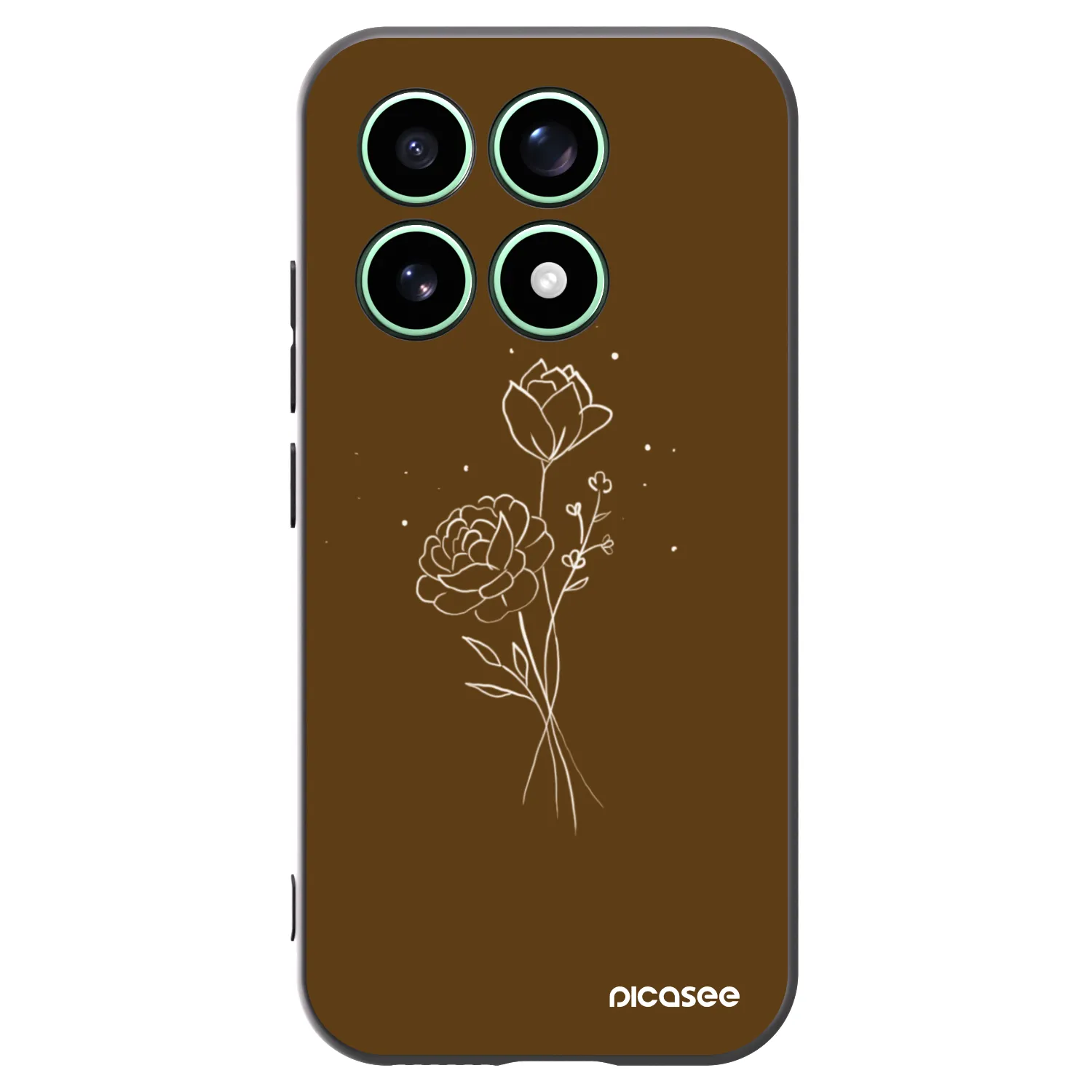 Picasee fekete szilikon tok az alábbi mobiltelefonokra Xiaomi 17 - Brown flowers