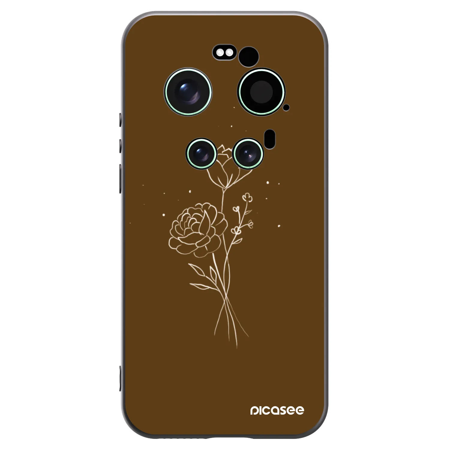Picasee fekete szilikon tok az alábbi mobiltelefonokra Xiaomi 17 Ultra - Brown flowers