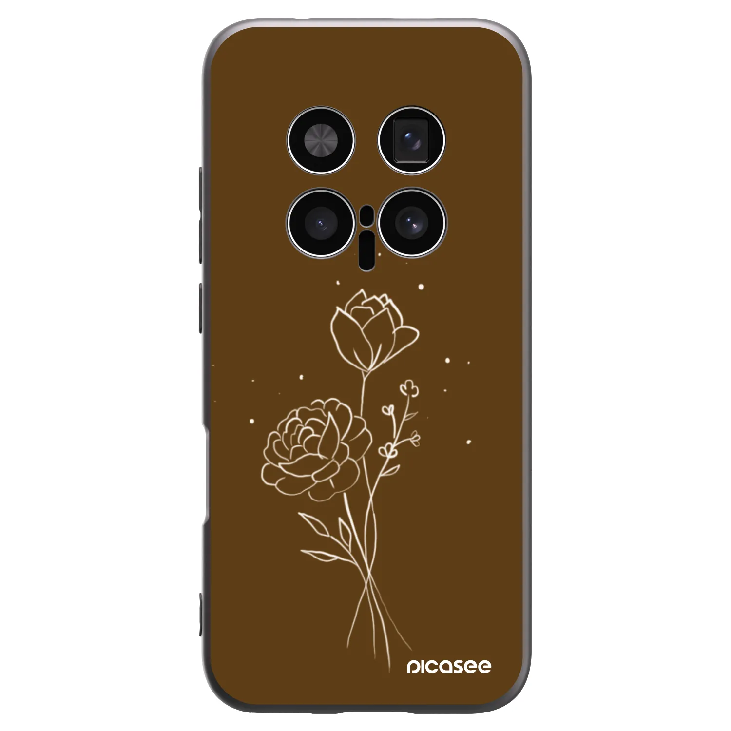 Picasee fekete szilikon tok az alábbi mobiltelefonokra Honor Magic8 Pro 5G - Brown flowers