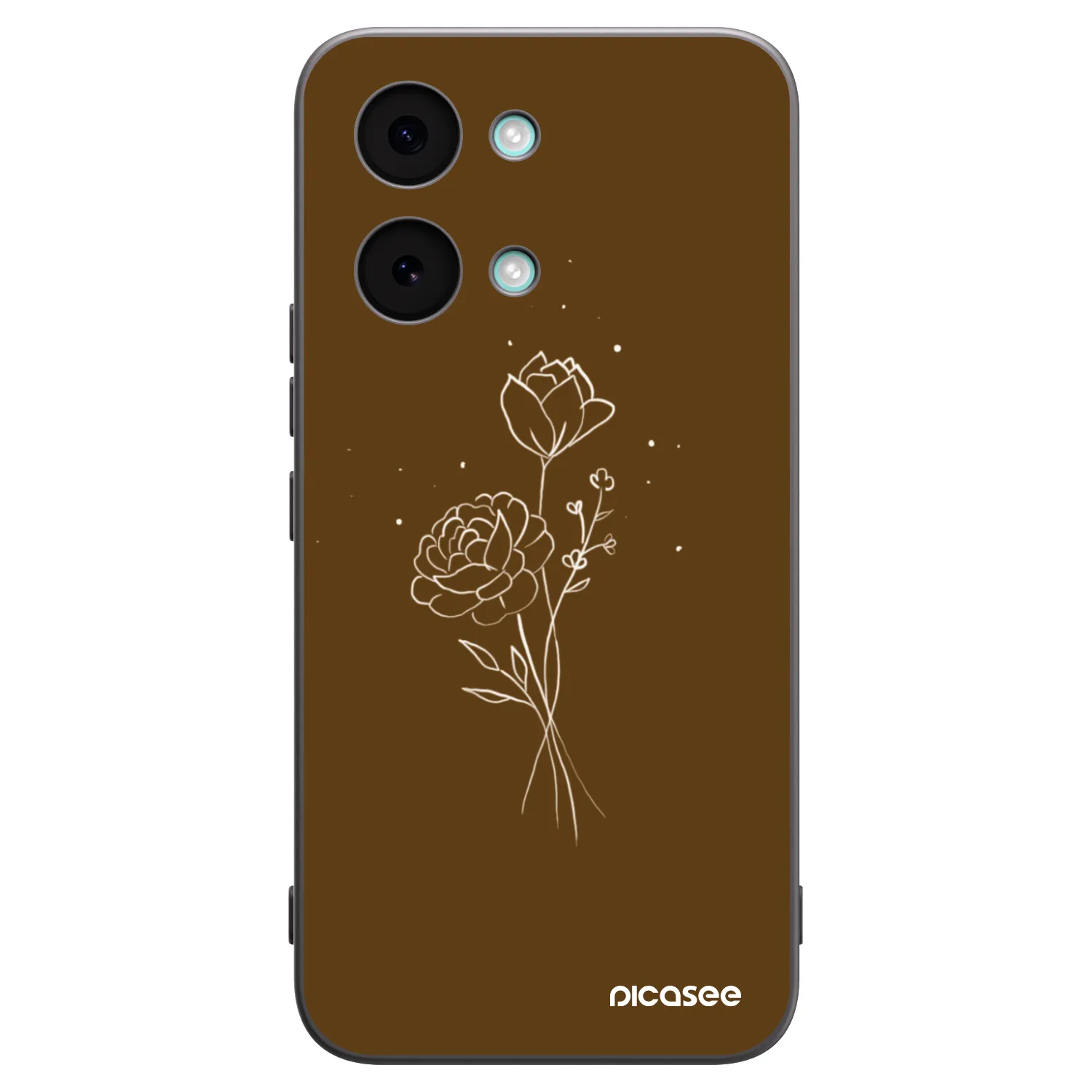 Picasee fekete szilikon tok az alábbi mobiltelefonokra Xiaomi Poco X8 Pro Max - Brown flowers