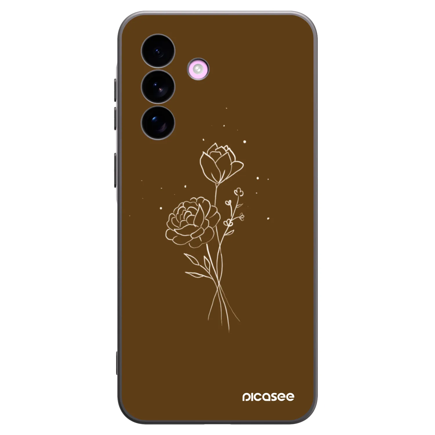 Picasee fekete szilikon tok az alábbi mobiltelefonokra Samsung Galaxy A57 5G - Brown flowers