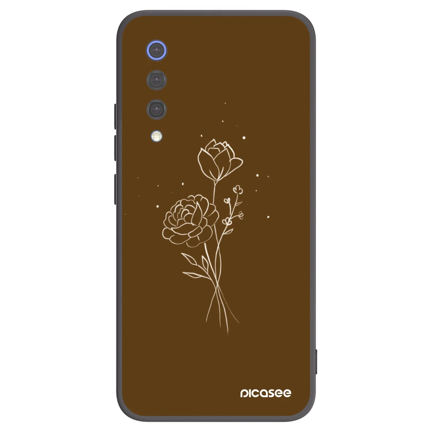 Picasee fekete szilikon tok az alábbi mobiltelefonokra Xiaomi Mi 9 SE - Brown flowers
