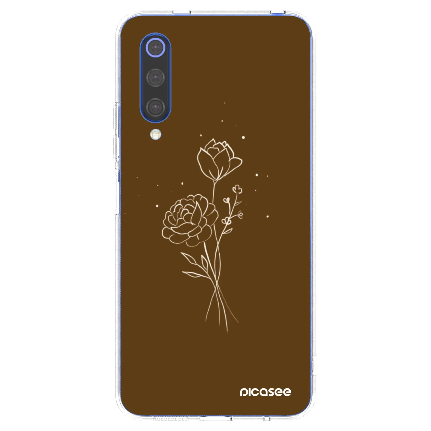 Picasee átlátszó szilikon tok az alábbi mobiltelefonokra Xiaomi Mi 9 SE - Brown flowers