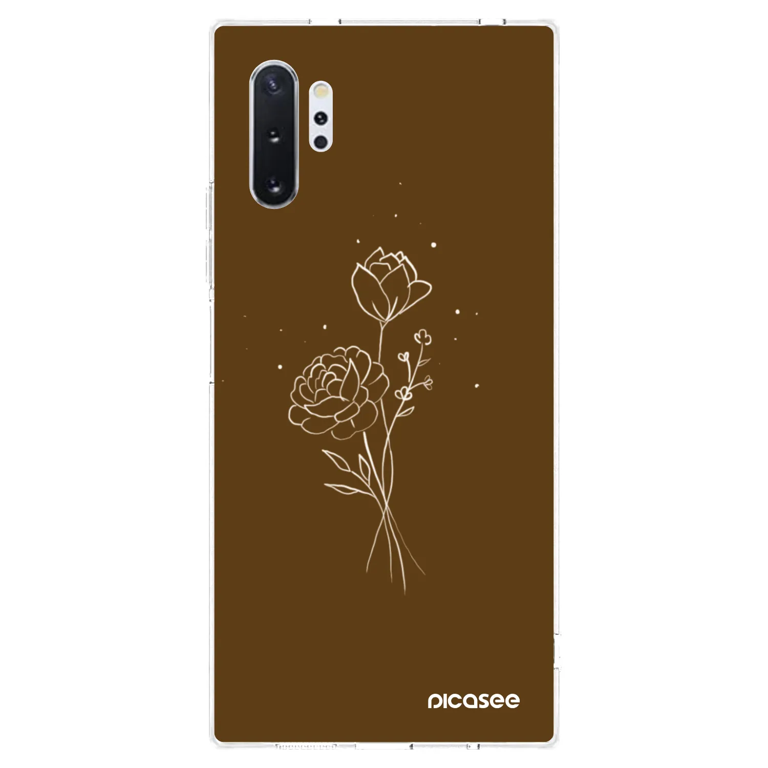 Picasee átlátszó szilikon tok az alábbi mobiltelefonokra Samsung Galaxy Note 10+ N975F - Brown flowers