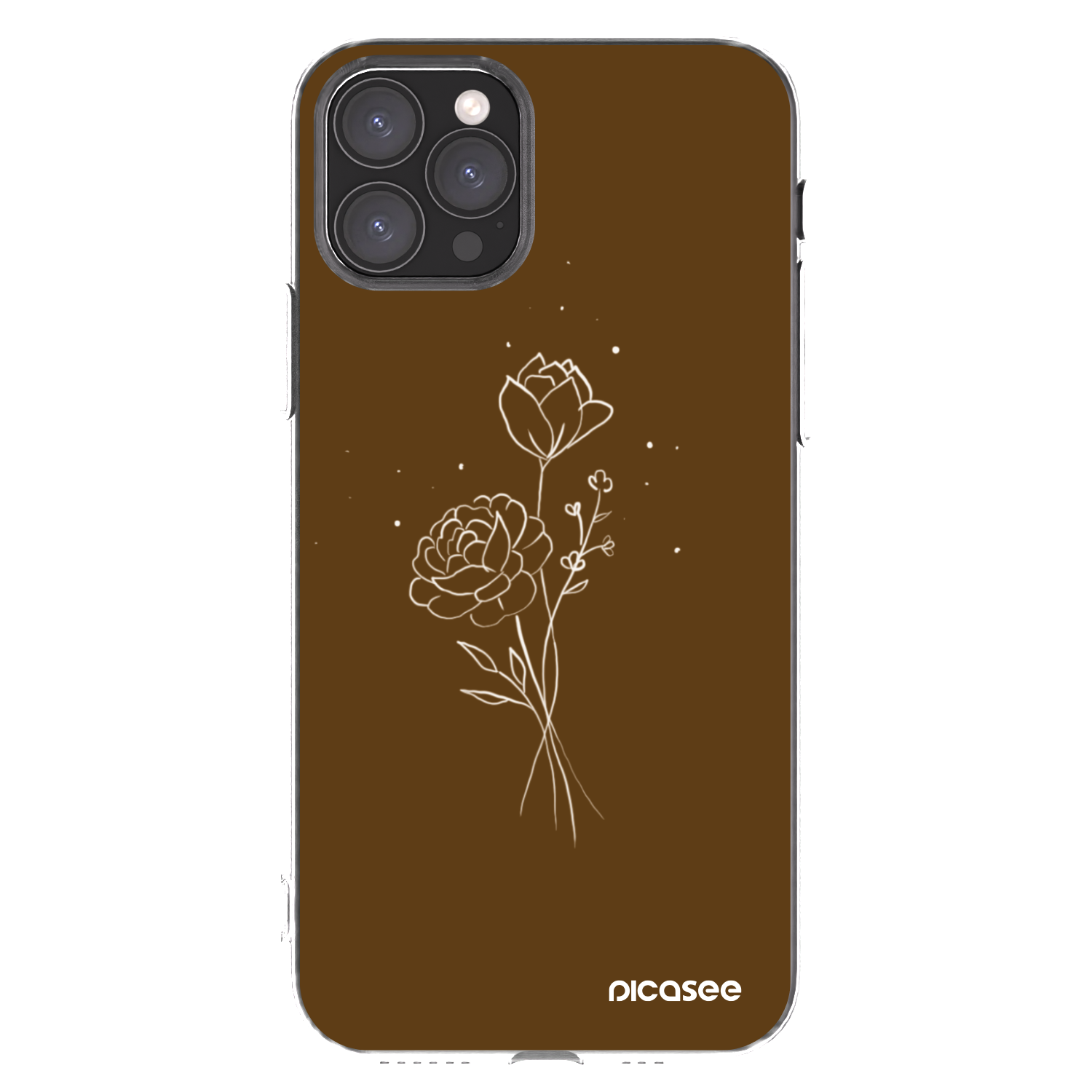 Picasee átlátszó szilikon tok az alábbi mobiltelefonokra Apple iPhone 11 Pro - Brown flowers