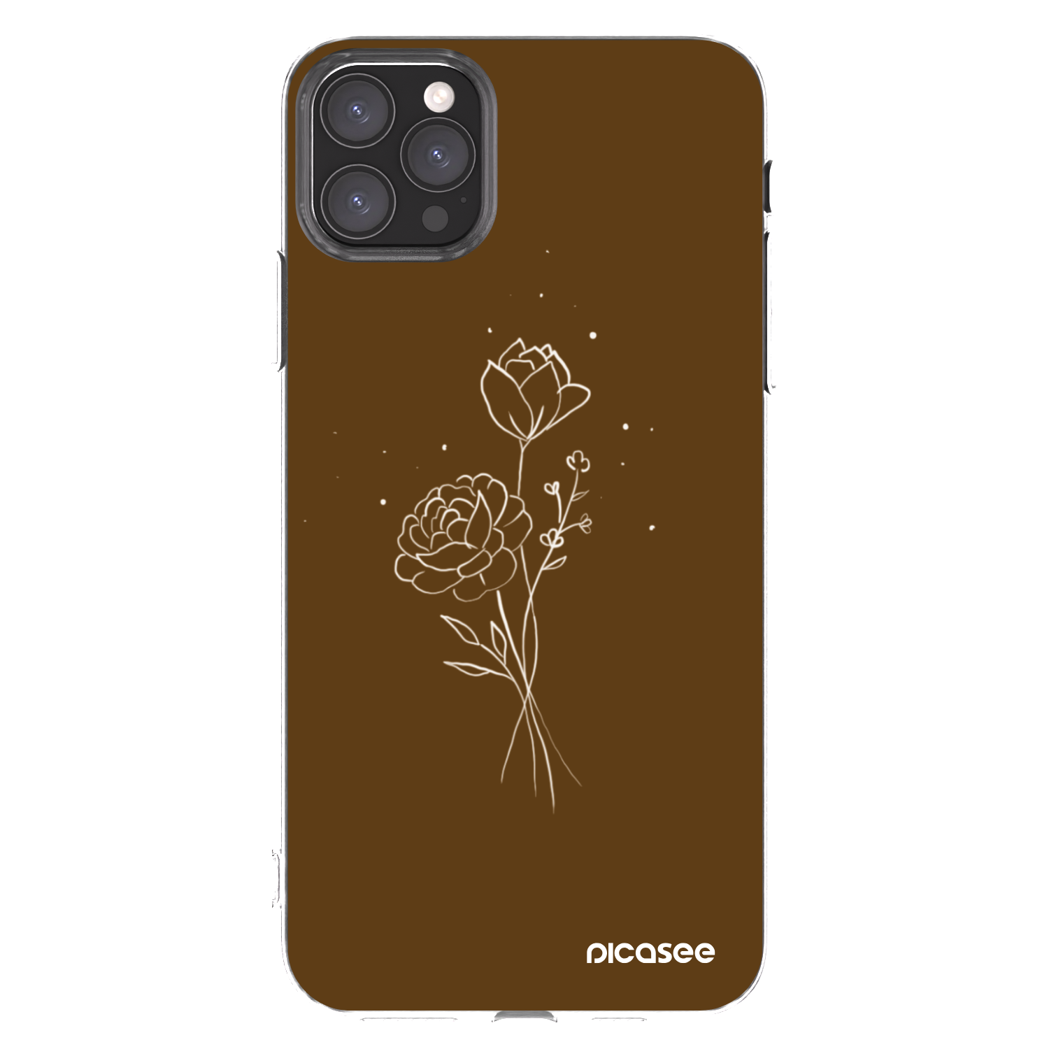 Picasee átlátszó szilikon tok az alábbi mobiltelefonokra Apple iPhone 11 Pro Max - Brown flowers