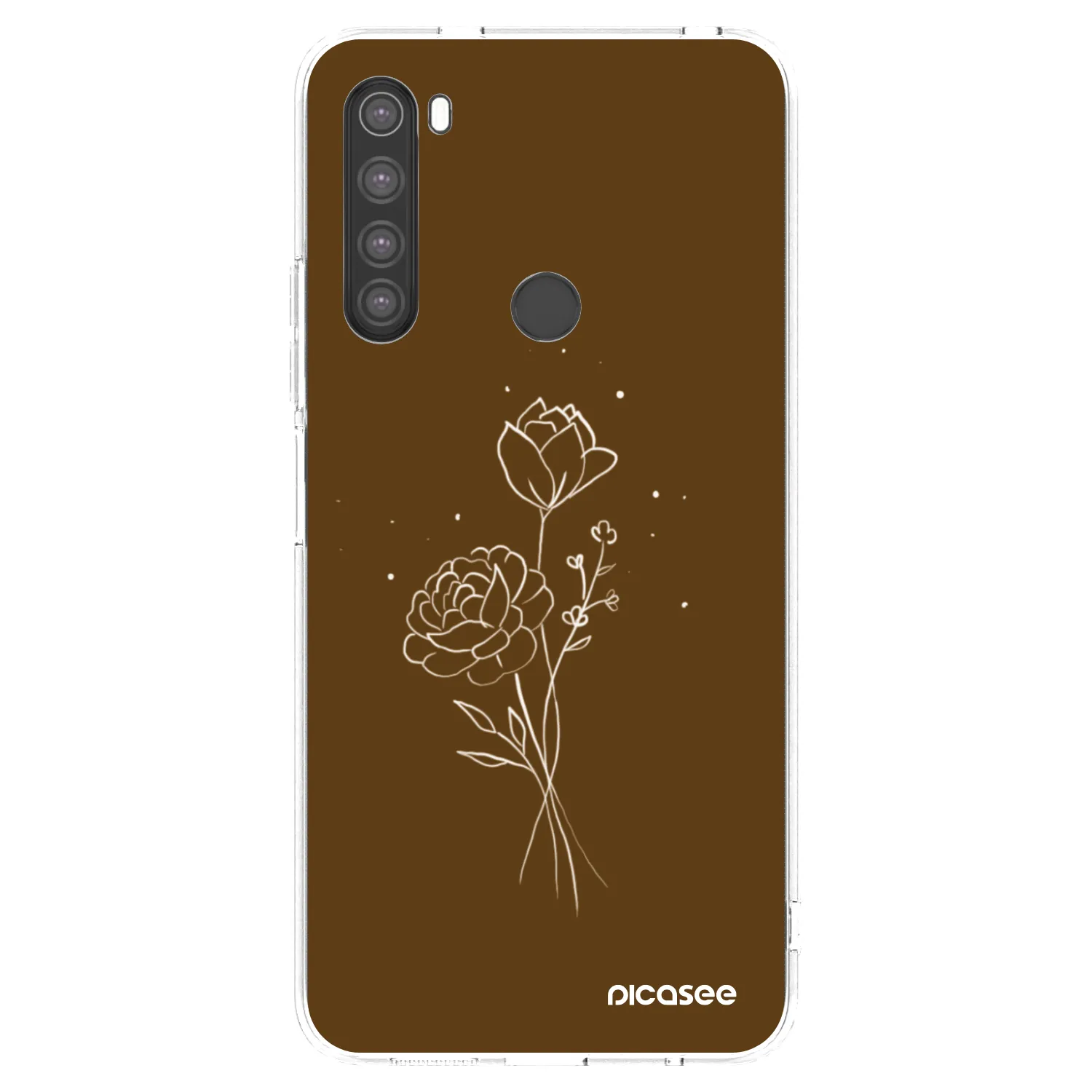 Picasee átlátszó szilikon tok az alábbi mobiltelefonokra Xiaomi Redmi Note 8 - Brown flowers