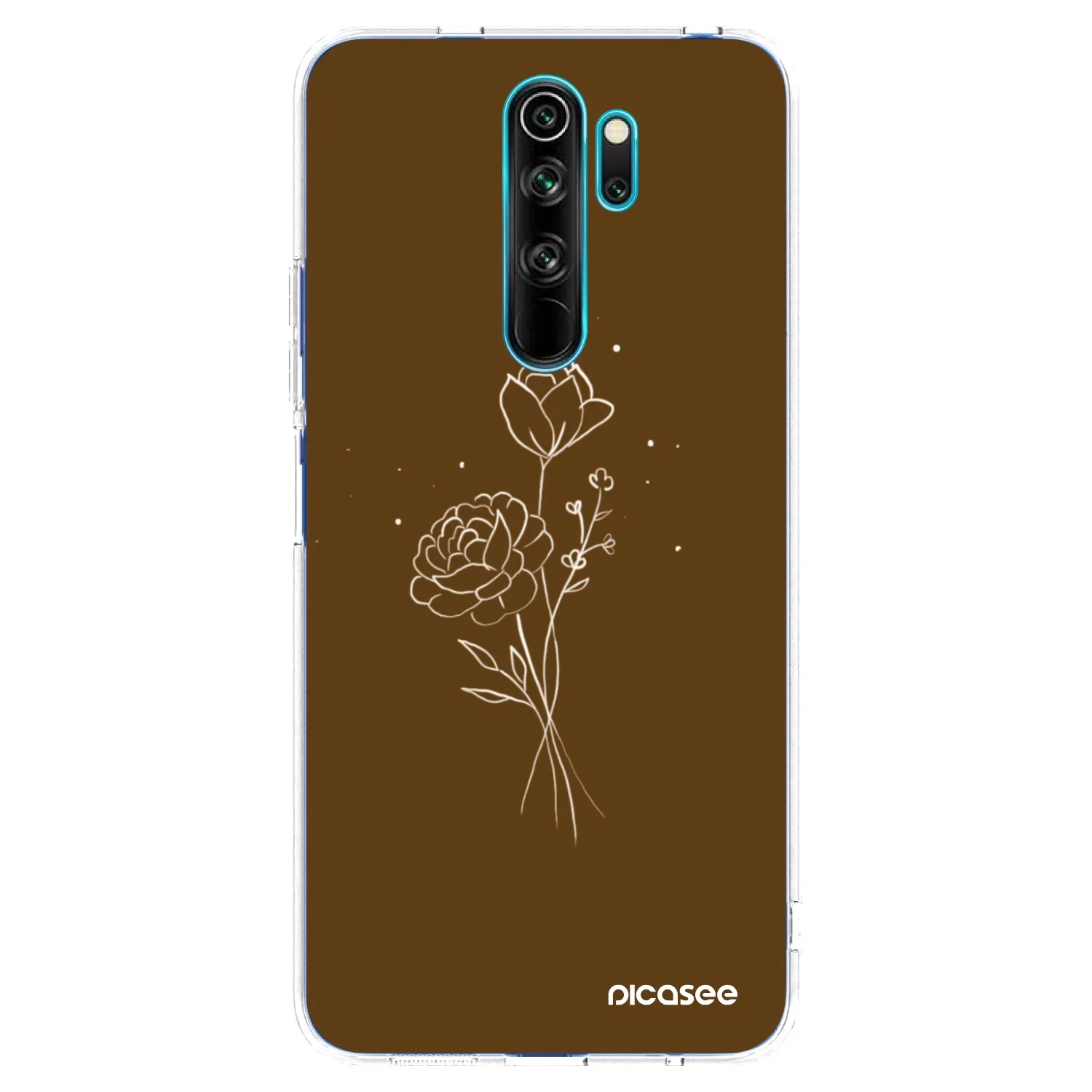 Picasee átlátszó szilikon tok az alábbi mobiltelefonokra Xiaomi Redmi Note 8 Pro - Brown flowers