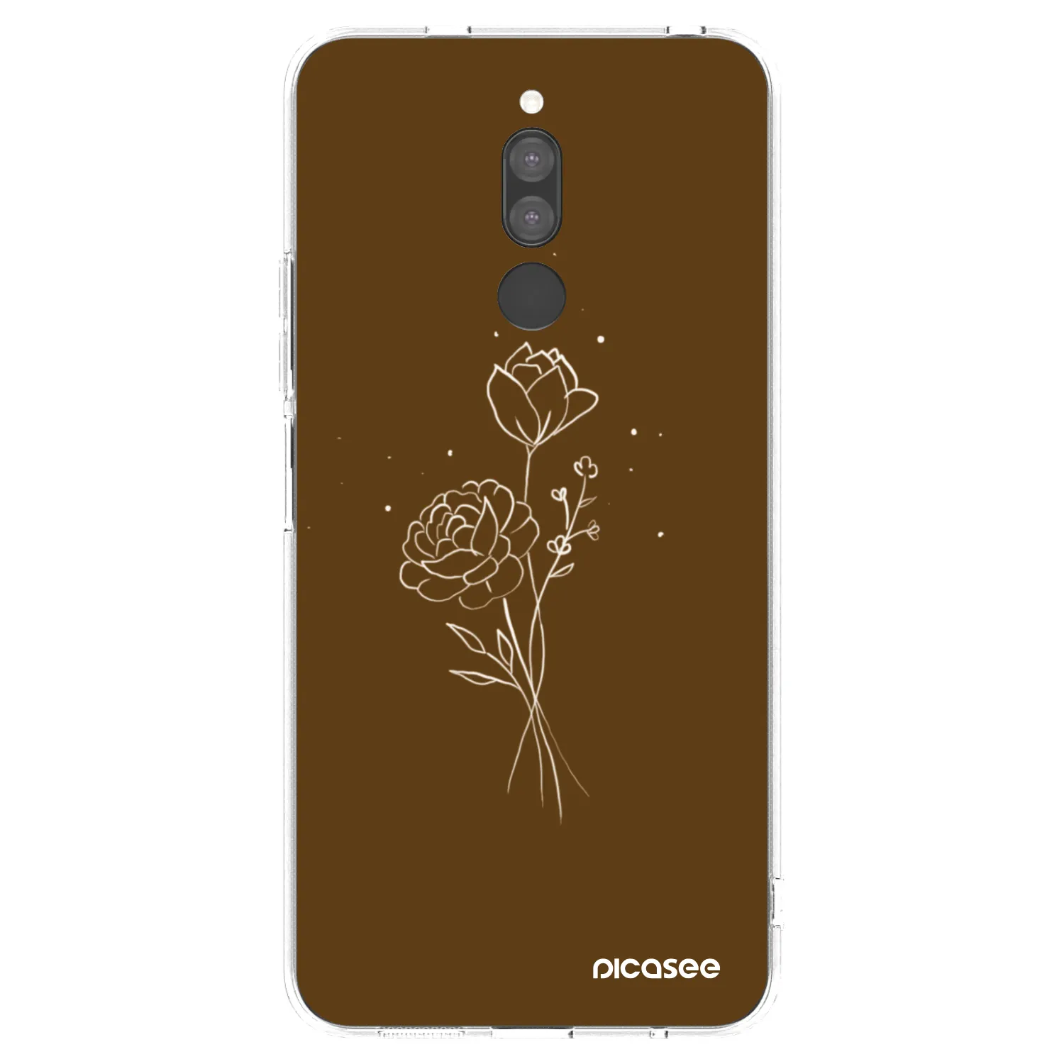 Picasee átlátszó szilikon tok az alábbi mobiltelefonokra Xiaomi Redmi 8 - Brown flowers