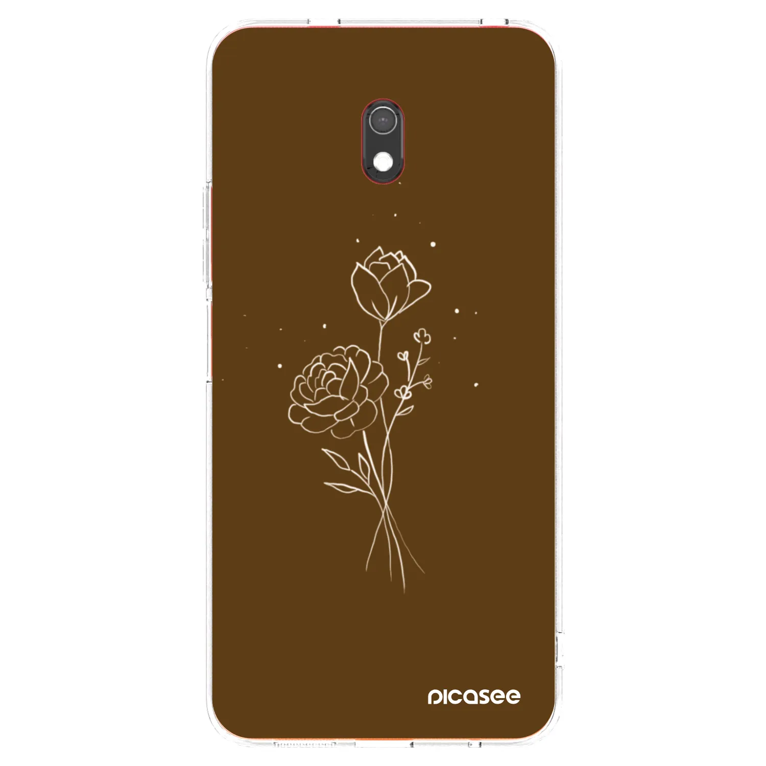 Picasee átlátszó szilikon tok az alábbi mobiltelefonokra Xiaomi Redmi 8A - Brown flowers