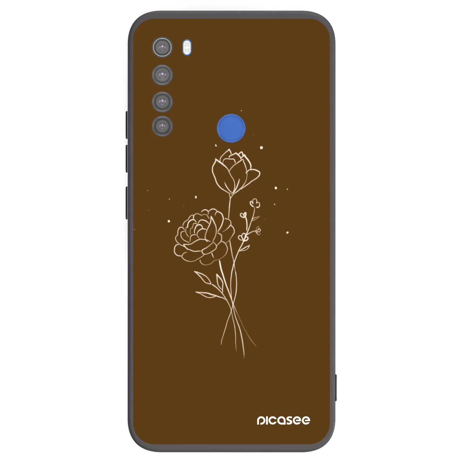 Picasee fekete szilikon tok az alábbi mobiltelefonokra Xiaomi Redmi Note 8T - Brown flowers