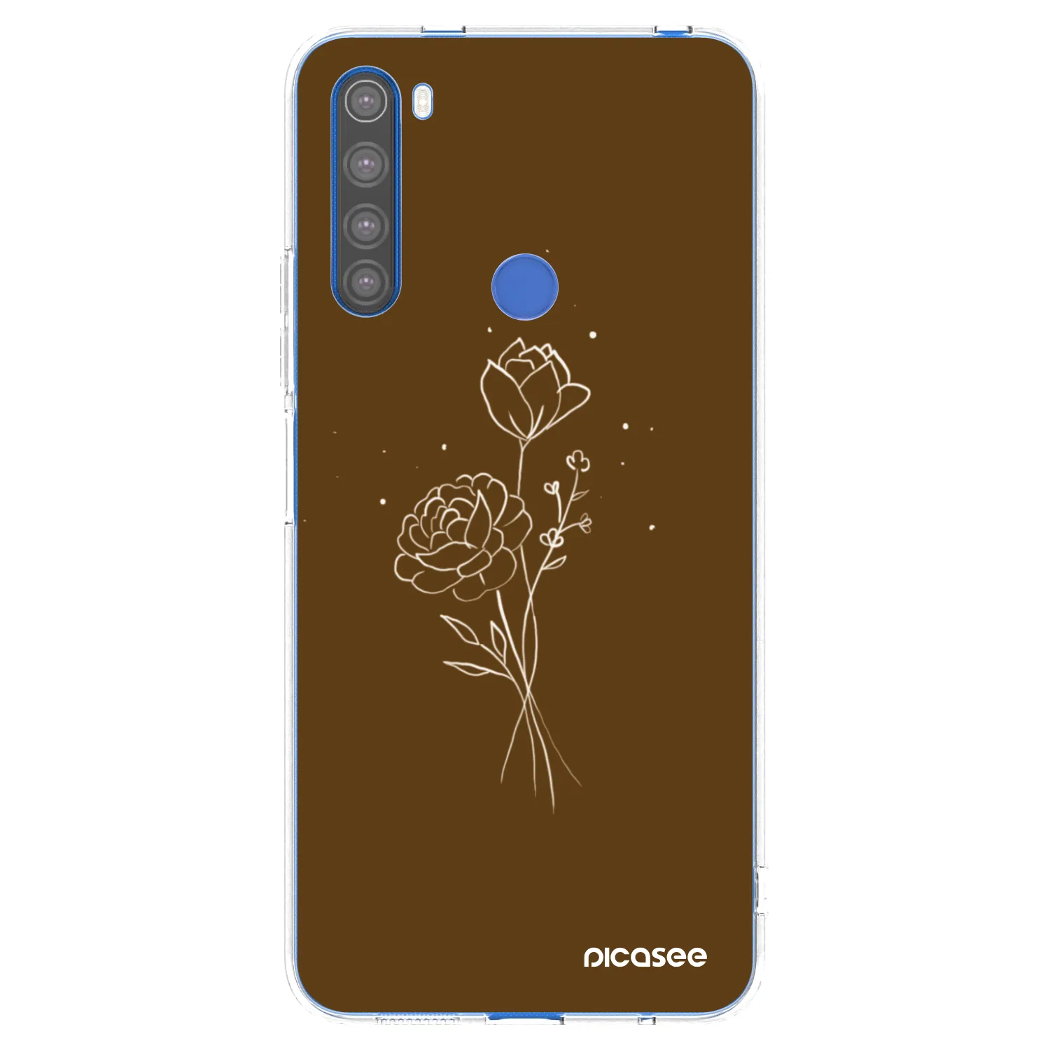 Picasee átlátszó szilikon tok az alábbi mobiltelefonokra Xiaomi Redmi Note 8T - Brown flowers