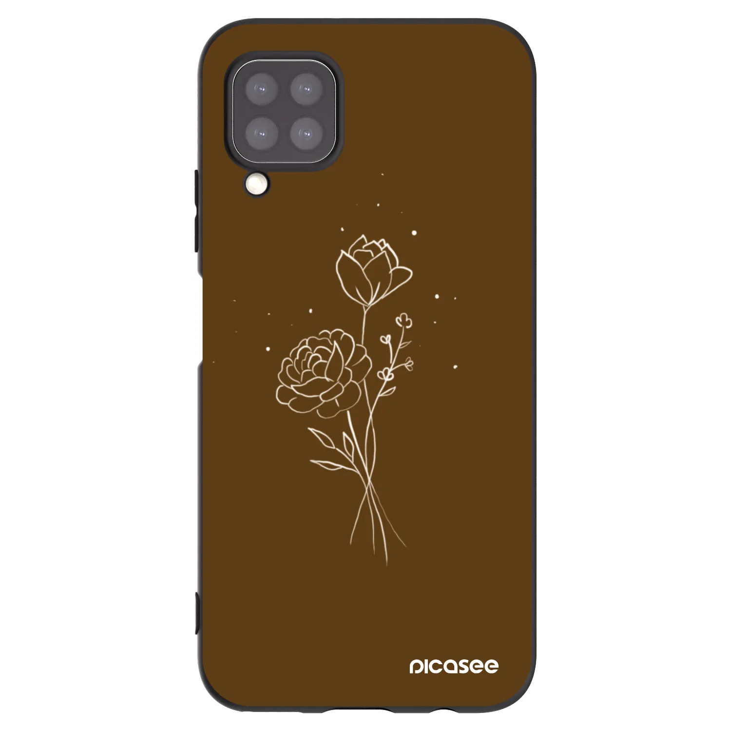 Picasee fekete szilikon tok az alábbi mobiltelefonokra Huawei P40 Lite - Brown flowers