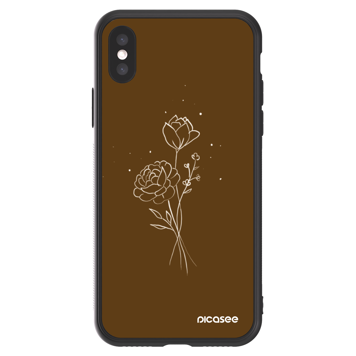 Picasee ULTIMATE CASE Apple iPhone X/XS - készülékre - Brown flowers
