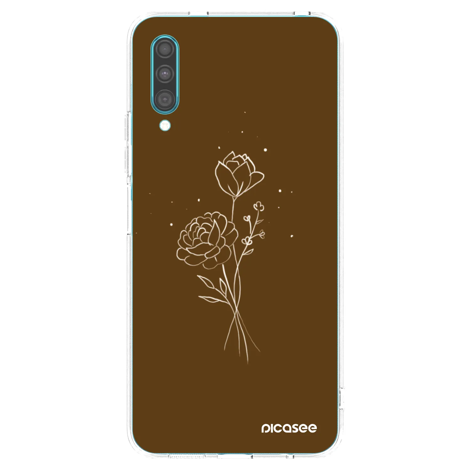 Picasee átlátszó szilikon tok az alábbi mobiltelefonokra Samsung Galaxy A30s A307F - Brown flowers