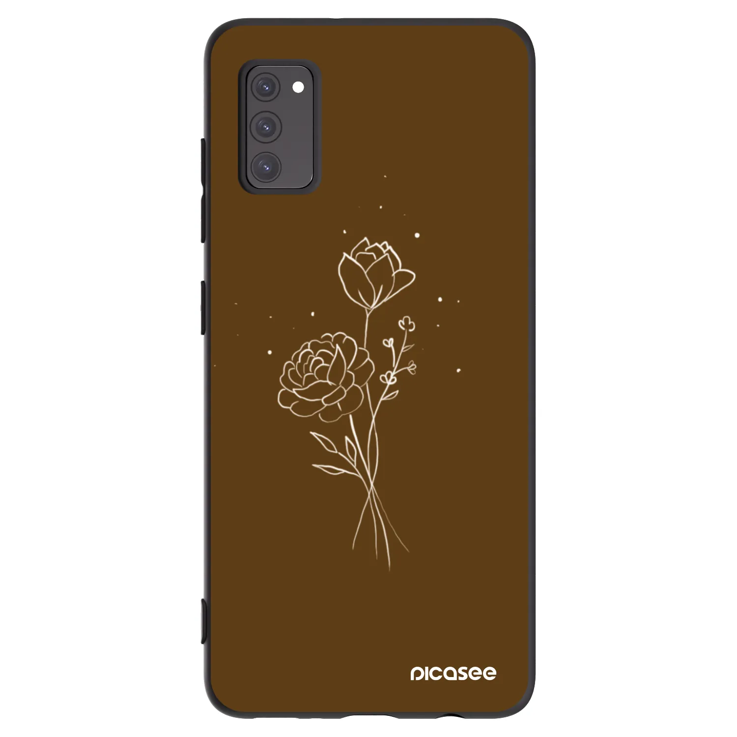 Picasee fekete szilikon tok az alábbi mobiltelefonokra Samsung Galaxy A41 A415F - Brown flowers