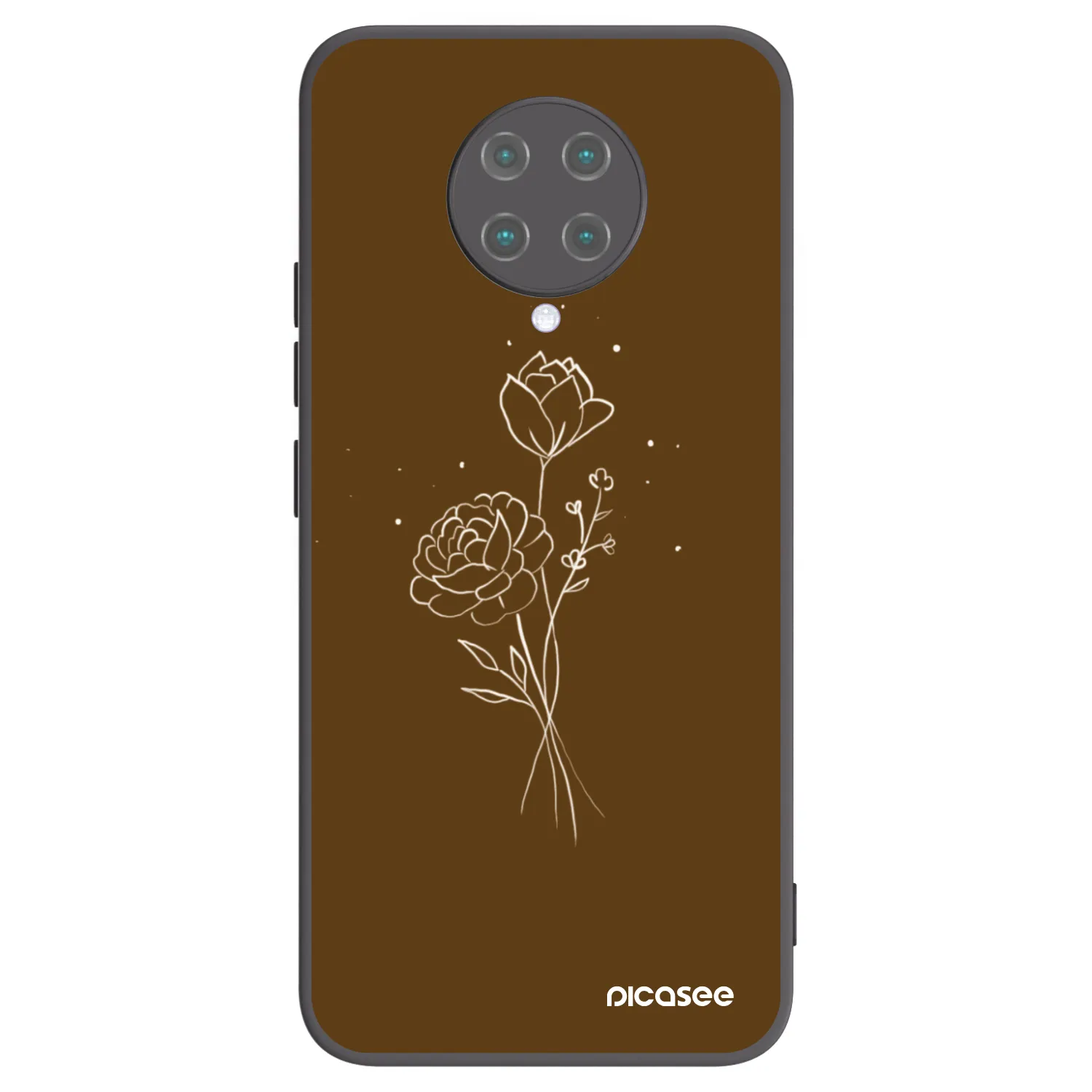 Picasee fekete szilikon tok az alábbi mobiltelefonokra Xiaomi Poco F2 Pro - Brown flowers