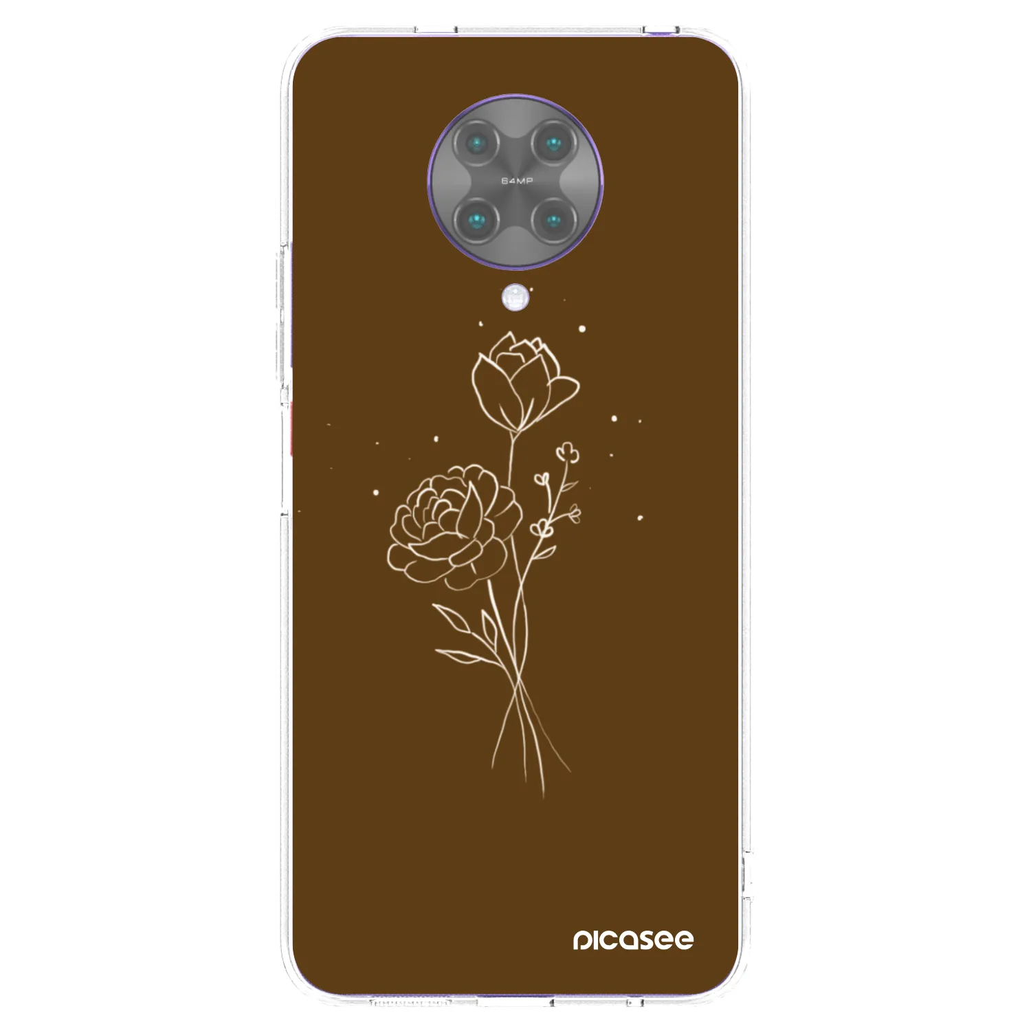 Picasee átlátszó szilikon tok az alábbi mobiltelefonokra Xiaomi Poco F2 Pro - Brown flowers