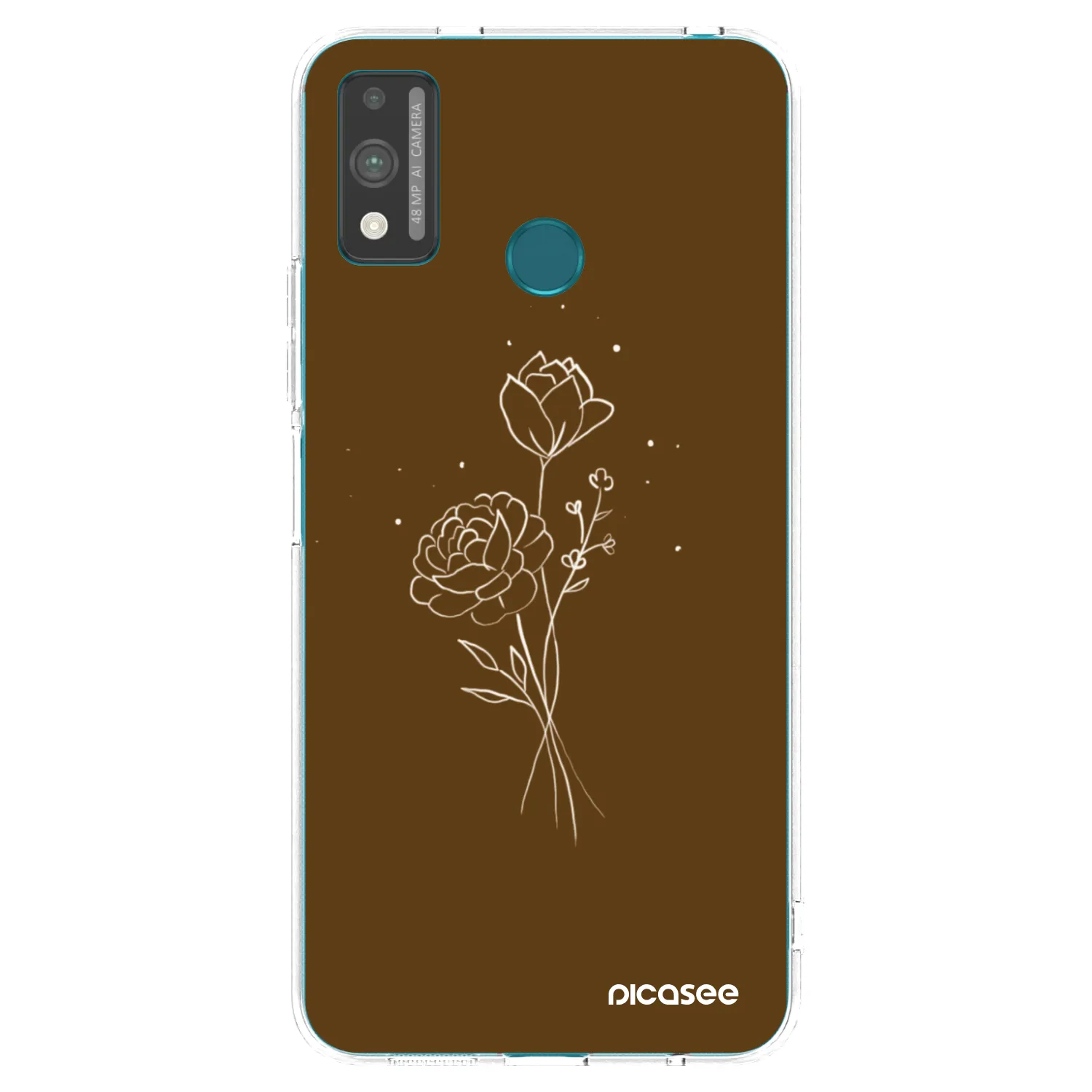 Picasee átlátszó szilikon tok az alábbi mobiltelefonokra Honor 9X Lite - Brown flowers